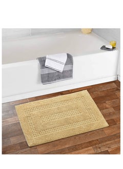 Buy Shemtron Waffle Border Cotton Bath Mat in UAE