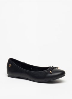 اشتري Women's Solid Slip-On Round Toe Ballerina with Bow Detail في الامارات