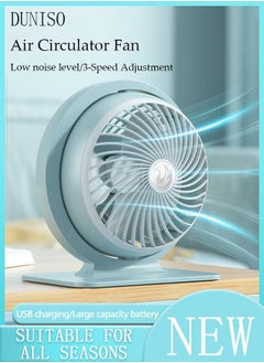 اشتري Air Circulator Fan Small Quiet Turbo Force Desk Fans with Base-Mounted Controls 3 Speed Cooling Fan Floor Fan for Whole Room Home Bedroom Office في السعودية