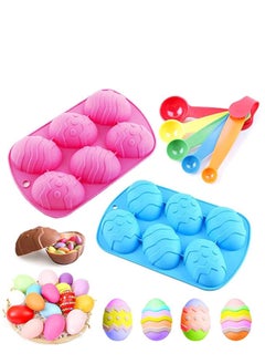 Buy 3D Egg Shape Silicone Cake Candy and Chocolate Non-stick Mold and Measure Spoons Set, Trays Cooking Supplies for DIY Chocolate, Candies, Soap, Ice Cube Trays Baking Molds in UAE