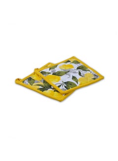 Buy Phoneix 2-Piece Pot Holder Set 20X20Cm - Yellow in UAE