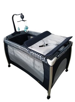 Buy Baby Playpen Two Layers With Toys 27-920AP-Dark Blue in Saudi Arabia