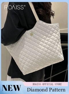 Buy Female Large Capacity Tote Bag Shoulder Bag Commuter Bag Tote Bag Simple Vintage in UAE
