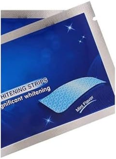 Buy Teeth Whitening Strips, Effective Non-sensitive Teeth Whitening Strips Home Use Tooth Whitening Kit Teeth Whitener Mint Flavour 14 Pouches 28 Strips in Egypt