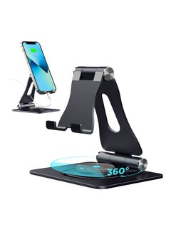 Buy Rotatable Cell Phone Stand, Newly 3 in 1 Adjustable Cell Phone Stand, 2023 Aluminum Stable iPhone iPad Stand Dock, Foldable Desktop Phone Holder for iPhone 14 13 12 11 XR, Tablet (7-10.7In) in Saudi Arabia