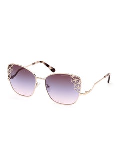 اشتري Women's Mirrored Butterfly Shape Metal Sunglasses GM083032Z61 - Lens Size: 61 Mm - Gold في السعودية