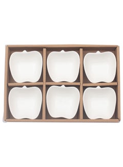 Buy Ceramic 6 Pcs Bowl Set Apple Shape in UAE