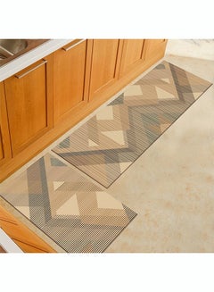 Buy 2 Pieces Waterproof Cushioned Kitchen Rugs Set Runner Non-Slip Anti Fatigue Kitchen Floor Mats Comfort Floor Mat for Kitchen Laundry Decor in Saudi Arabia