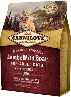 Buy carnilove lamb wildboar cat dry food 2kg in UAE