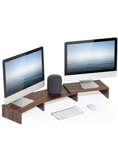Buy Dual Monitor Stand with 3 Shelf and Length And Angle Adjustable in UAE