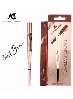 Buy Eyebrow Pencil Waterproof 3 IN 1 Eye Brow Pen Natural Brown Hair-like Precise Brow Definer Makeup With Eyebrow Trimmer in Saudi Arabia