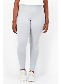 Buy Women Plus Size Sportswear Fit Training Leggings, Light Grey in UAE