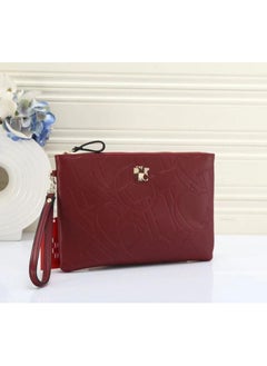 Buy Unique Maroon Leather Document Wristlet Pouch Wallet in UAE