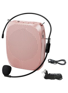 Buy Wireless Voice Amplifier, Portable Mini Voice Amplifier with Wired Microphone Headset Waistband, Supports MP3 Format Audio for Teachers, Singing, Coaches, Training, Presentation, Tour Guide in Saudi Arabia