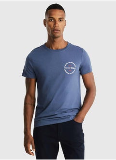 Buy Men's Hilfiger Roundel Logo T-Shirt - Cotton, Blue in Saudi Arabia