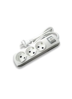 اشتري ALPHA NOUR Power Strip ثلاثة مآخذ - حمل آمن - مادة عالية جدًا لجميع الأجهزة الكهربائية والمنزلية 16A 250V صنع في تركيا في مصر