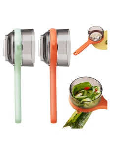 اشتري Peeler with Storage Box, 2 Pcs Professional Storage Bucket Peeler with Easy Grip Ergonomic Handle Ultra Sharp Stainless Steel Blades, Multifunctional Double Sided Stainless Steel Blade Peeler في السعودية