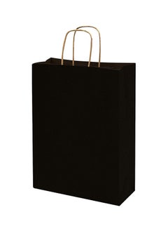 Buy [12 Bags] Kraft Paper Bags With Handles 27 x 22 x 11 cm Black Gift Bags For Birthday Party Favors Weddings, Retail, Shopping Bridal Shower in UAE