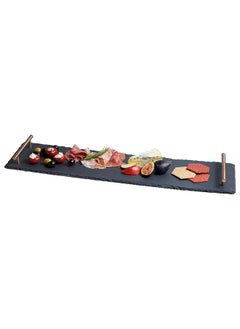 اشتري Kitchencraft Kitchen Craft Slate Serving Platter With Handles, 60 cm X 15 cm Size, Black, 60 X 15 X 3.5 cm في الامارات