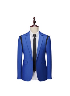 Buy New Mens Casual Suit Blazer Business Fashion Blue in UAE