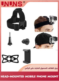 Buy Head-Mounted Phone Holder,Head Mount Bundle,First-Person View Video Outdoor Live Shooting Bracket,With Phone Clamps,Head Phone Clip Holder For Most Camera Phones,GoPro Accessories in Saudi Arabia