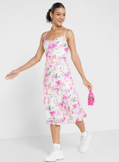 Buy Strappy Floral Midi Dress in UAE