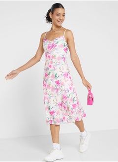 Buy Strappy Floral Midi Dress in UAE