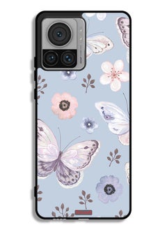 Buy Motorola Edge 30 Ultra Protective Case Cover Butterflies And Flowers in Saudi Arabia