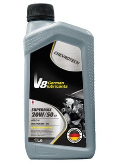 اشتري زيت المحركات V8 German Lubricants Supermax 20W50 E7 متعدد الدرجات، API CI-4، معزز السرعة لمحركات الديزل، جودة أوروبية (1 لتر) في الامارات