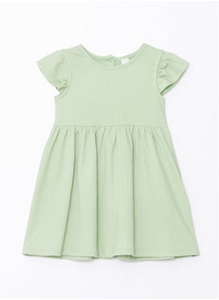 اشتري Crew Neck Short Sleeve Basic Baby Girl Dress في مصر