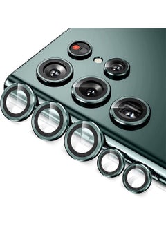 اشتري Camera Lens Glass Protector With Ring For Samsung Galaxy S23 Ultra - Green في السعودية