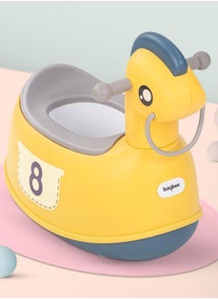 Buy Ponyta Baby Potty Seat for Kids, Baby Potty Training Seat Chair with Cushion Seat, Closing Lid, Handle and Removable Bowl Toilet Seat for kids Baby Potty Seat for Baby Toddlers 0 to 5 Years Yellow in Saudi Arabia