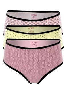 اشتري Pack of 3 Printed Cotton Midi Panties Underwear for Women في مصر