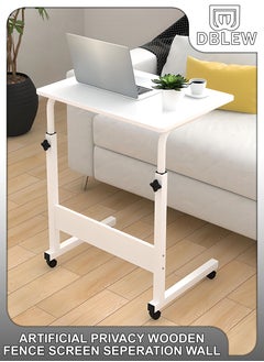 Buy Adjustable Desktop Computer Mobile Laptop Desk Home And Office Desks For Work and Study Moveable Portable Coffee Bedside Table in UAE