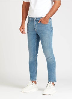 Buy Sustainable Solid Skinny Fit Low-Rise Jeans with Pockets in Egypt