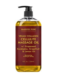 Buy MAJESTIC PURE Cellulite Massage Oil with Vegan Collagen & Stem Cells, Improves Skin Tightening and Firming 236 ml in UAE