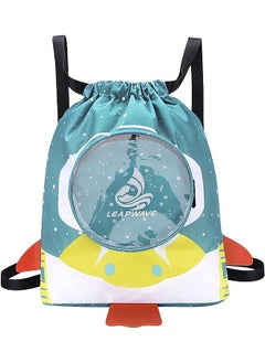 اشتري Drawstring Gym Bag for Kids Waterproof Swimming Backpack Boys Girls Sport Gym Bags Dry Wet Separation Bag Beach Travel Backpack with Transparent Front Pocket for Kids في الامارات