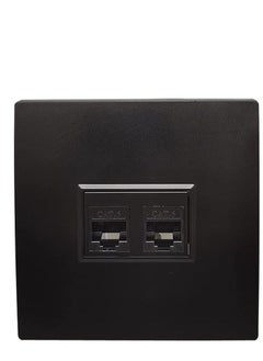 اشتري Black Color Female CAT6 LAN Direct Socket For Computer RJ45 Wall Panel (2-PORT) في الامارات