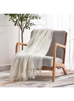 اشتري Albania Woven Throw with Fringe 170 x 130 cm في الامارات