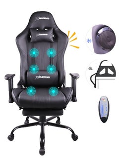 اشتري Gaming Chair Ergonomic Office Massage Chair,180° Recliner System,2D Adjustable Arm-Rest With Massage and Bluetooth Speaker and Footrest في الامارات