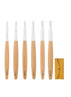 Buy Large Crochet Hooks Set, Beech Wood Handle Crochet Hooks, for Crocheting, Ergonomic Knitting Hooks Set for Crochet Yarn Craft, Knitting Crochet Supplies (6.5mm,7.0mm,8.0mm,9.0mm,10.0mm) in Saudi Arabia