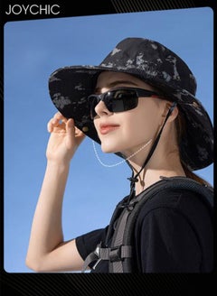 اشتري Summer Large Brim Sun Protection Visor Hat Outdoor Travel Hat for Women British Fashion Fisherman Hat في السعودية