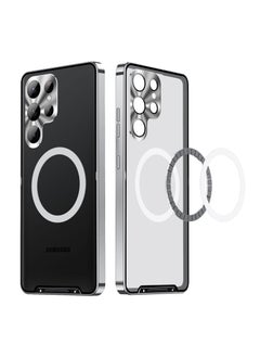 Buy Metal Case for Samsung S24 Ultra -Fit for MagSafe Wireless Charger -Translucent Matte Back with Camera Lens Protection, Magnetic Case Cover for S24 Ultra (Not Built with Front Screen Protector) Silver in UAE