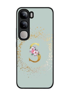 Buy For vivo V40 Lite Case,Slim fit Camera Protection, Shockproof Thin Phone cover - Custom Monogram Floral - S (Light Grey ) in UAE