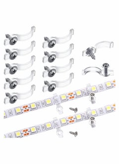 اشتري Strip Light Mounting Brackets with Screws Sets Waterproof Led Holder 200 Pack LED Clips Included Ideal for 10 mm Wide Lights Bedroom Strips في الامارات