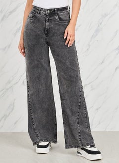 Buy Side Cut and Sew Panel Straight Fit Jeans in Saudi Arabia
