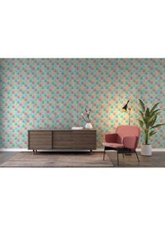 Buy Vector With Colorful Abstract Cubes Pattern Fabric Wallpaper Covers An Area ​​Up To 4.2Mx3M With Adhesive And Smoothing Tool in Egypt