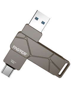 Buy 256GB Type C Flash Drive 2 in 1 USB C 3.1 Dual OTG Multi Functional,Metal Body,Jump Drive Memory Stick with Keychain Suitable for USB-C Devices,Samsung, iPhone 15, MacBook,iPad, Computers and Tablets in UAE