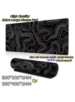 Buy Large Mouse Pad 900x400mm Extended Gaming Mouse Pad Water Proof Rubber Anti-slip For Office Mat Desk Pad Computers Smooth Cloth Surface Keyboard Mouse Pads 800*300*3MM Black in UAE