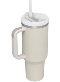 Buy 1200ml Tumbler Leak-Proof Coffee Mug with Handle, Straw, and Stanley Cup-like Design Dune in Saudi Arabia